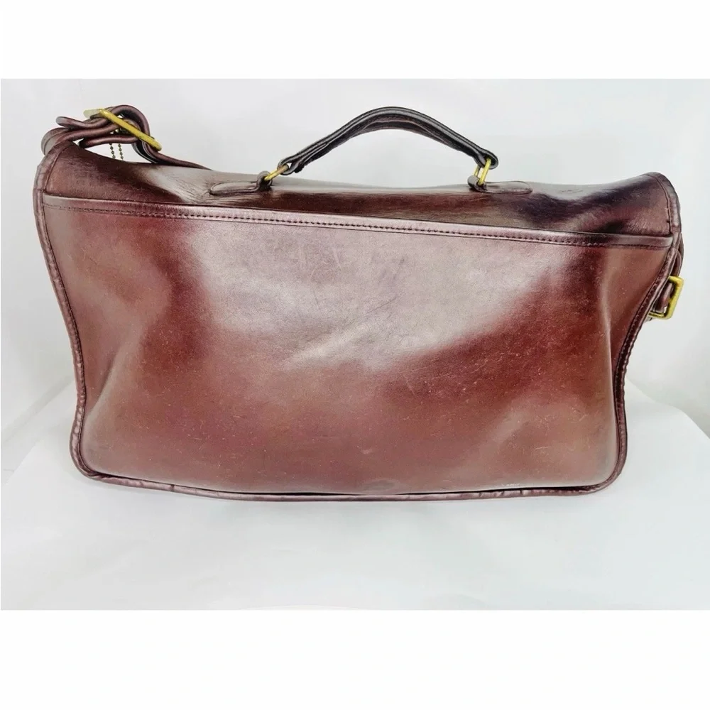 Vintage Coach Carrier NYC Bag Purse USA Burgundy leather 80s Musette Crossbody - Picture 14 of 15